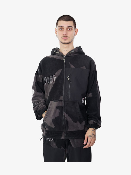 Grimey Men's Sweatshirt Jacket with Hood and Pockets Black