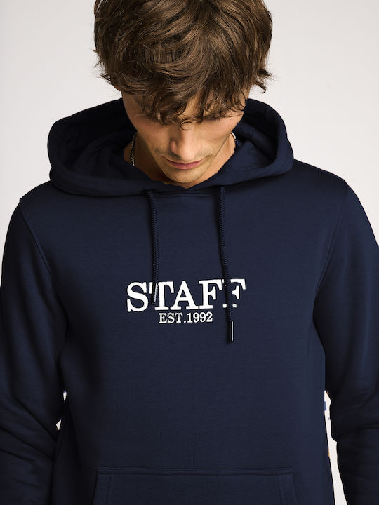 Staff Men's Sweatshirt with Hood BLUE NAVY 64-155.NOS.Ν0045