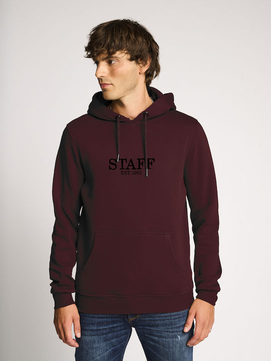 Staff Men's Sweatshirt with Hood Bordeaux