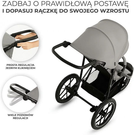 Kinderkraft Helsi Καρότσι Μωρού Kατάλληλο για Nεογέννητο Dust Grey