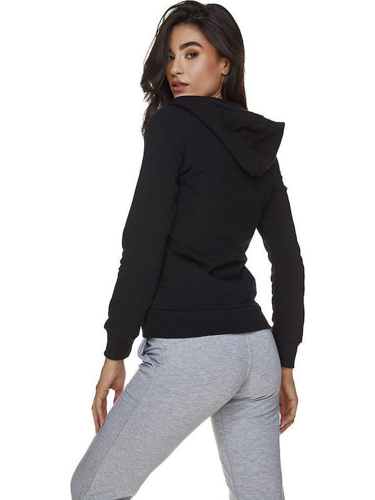 Women's Sweatshirt Jacket Hooded Black