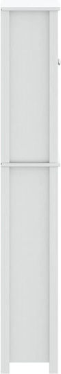 vidaXL Подов Рафт за баня Дървен 60x27x164.5см Бял