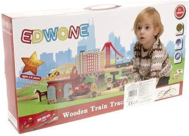 Kruzzel Eisenbahn Set mit Zug aus Holz für 3+ Jahre alt+ Jahre