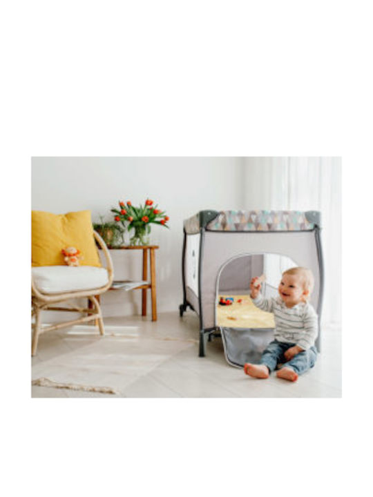 Lionelo Sven Plus Playpen 2 Levels with Changing Table & Mattress Grey Stone 127x65cm