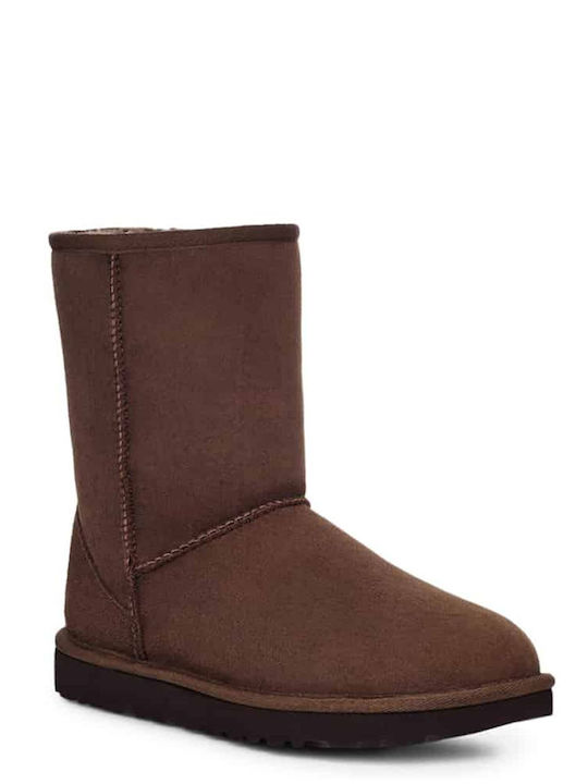 UGG Classic Short II Велур Дамски Ботуши с Козина Кафяви