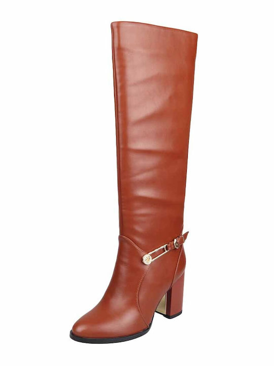 Gianna Kazakou Leder Damenstiefel Braun