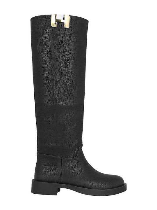 Gianna Kazakou Leather Women's Boots with Zipper Black