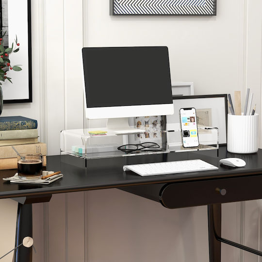 HomCom Pc 24 Max Επιτραπέζια Βάση Οθόνης έως 24" Διάφανη