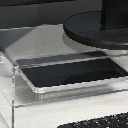 HomCom Pc 24 Max Επιτραπέζια Βάση Οθόνης έως 24" Διάφανη