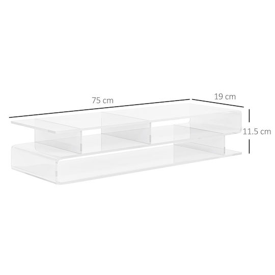 HomCom Βάση Γραφείου Οθόνης έως 24" Διάφανη (923-051V00CR)