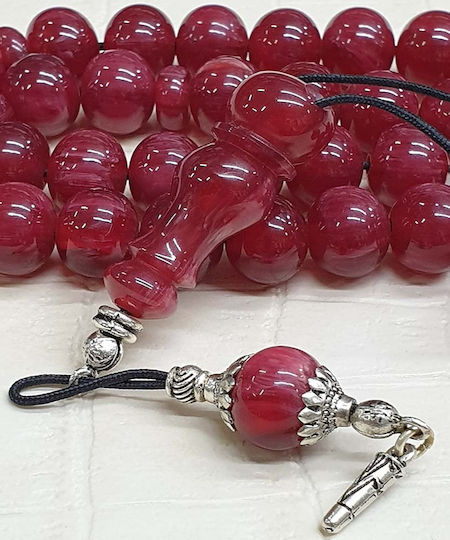 Roloi Komboloi Mastic Worry Beads with 33 Beads Pink 35cm