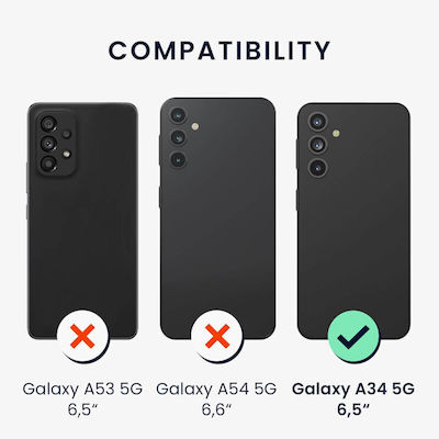 KWmobile Umschlag Rückseite Silikon Blau (Galaxy A34)