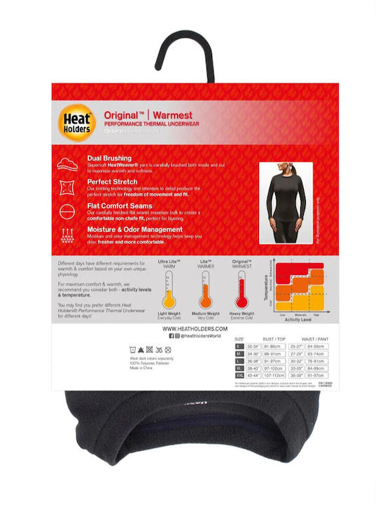 Heat Holders Γυναικεία Ισοθερμική Μακρυμάνικη Μπλούζα Μαύρη