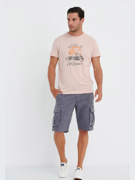 Funky Buddha Herren T-Shirt Kurzarm Pink