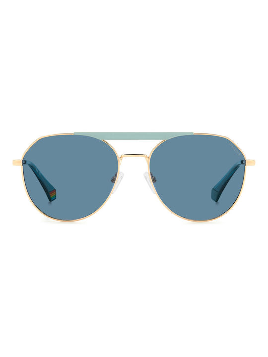 Polaroid Pld Sunglasses with Gold Metal Frame and Blue Lens PLD6211/S/X PEF/C3