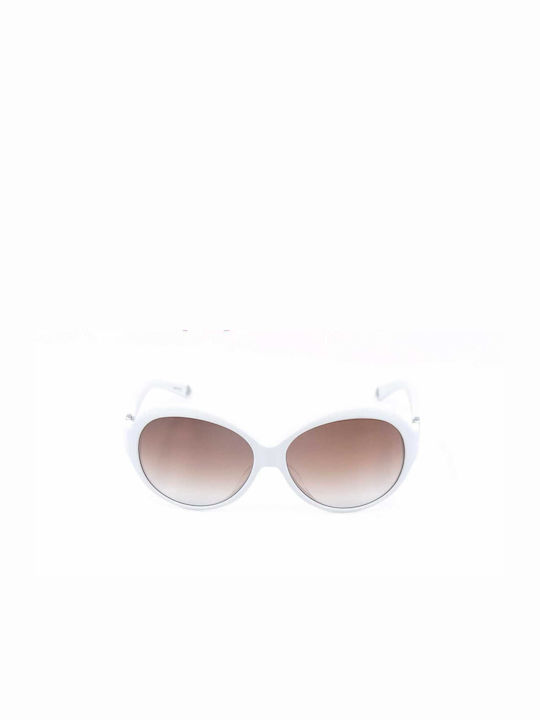 Moschino Women's Sunglasses with White Plastic Frame and Brown Gradient Lens 54903/59-14-130