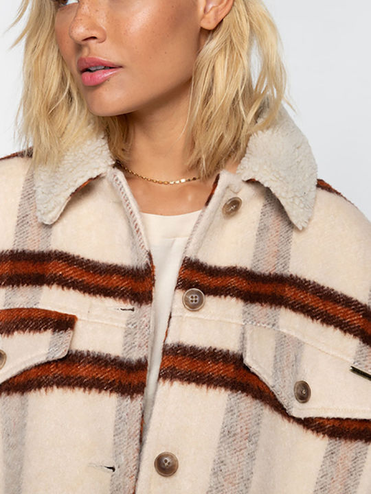 Lucky Sherpa Damen Braun Overshirt Oversized