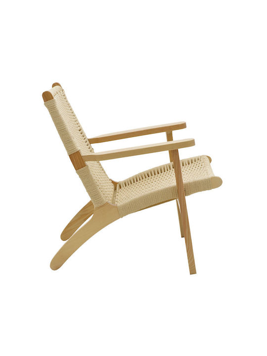 Outdoor Armchair Wooden Chiara Natural 70x68x75cm