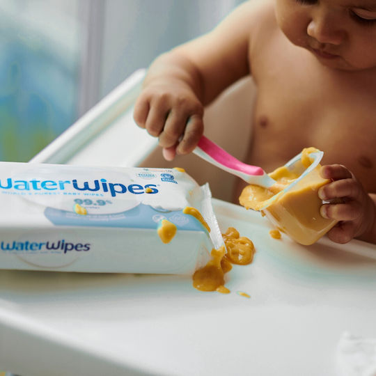 WaterWipes Бебешки кърпички с 99.9% вода, без аромат, алкохол и парабени 48бр