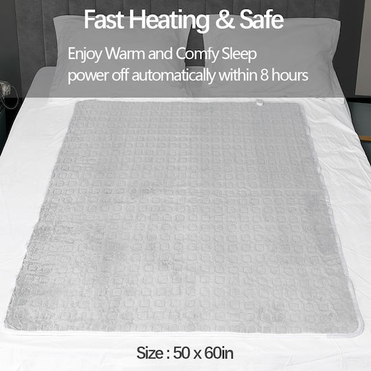 Aoke Semi Double Electric Washable Blanket with Timer Gray 127x152cm