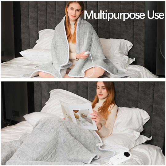 Aoke Semi Double Electric Washable Blanket with Timer Gray 127x152cm