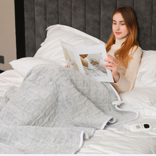 Aoke Semi Double Electric Washable Blanket with Timer Gray 127x152cm