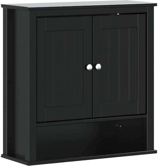 vidaXL Boden Badezimmerregal Metallisch 69.5x27x71.5cm Schwarz