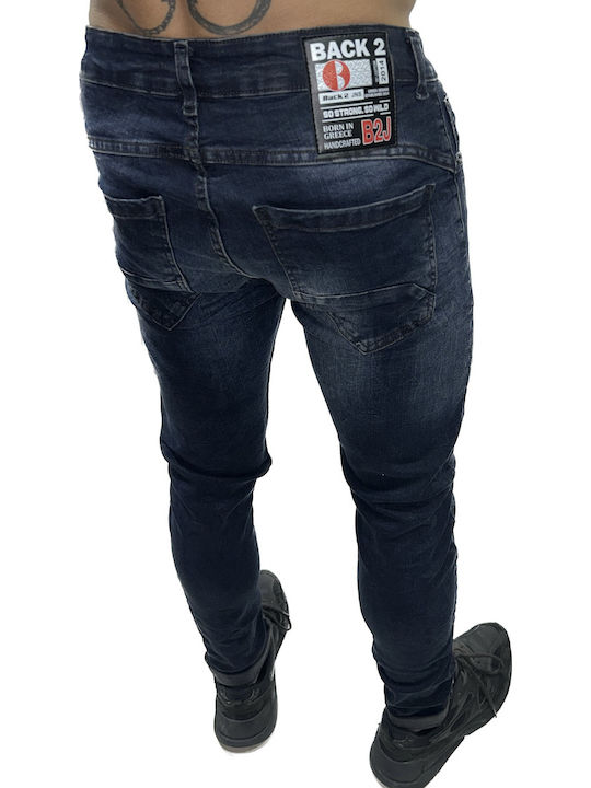 Ανδρικό Παντελόνι Τζιν με Slim Εφαρμογή Dark Blue
