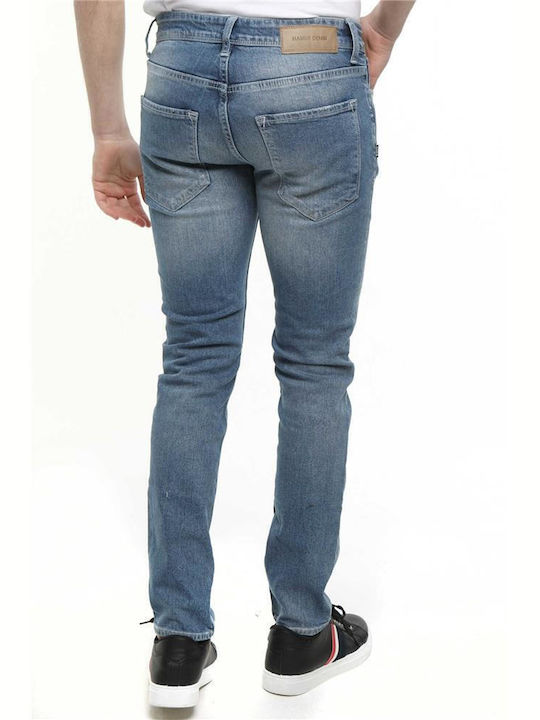 Hamur Herren Jeanshose in Gerader Linie Blue