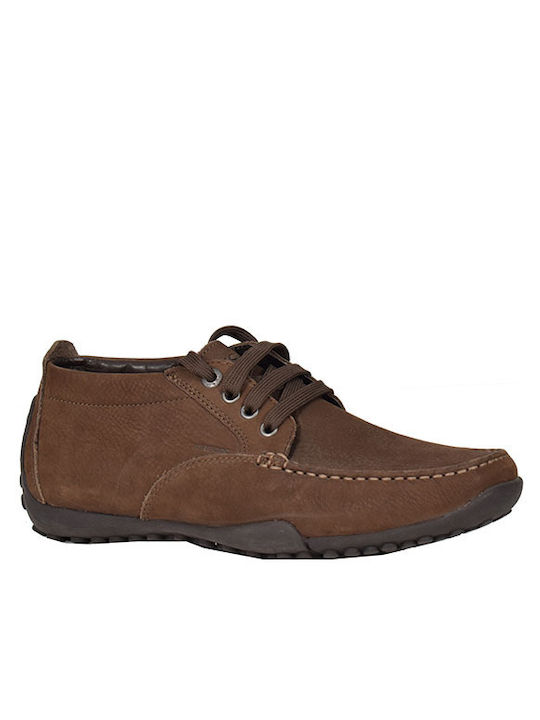 Geox Men's Leather Casual Shoes Brown