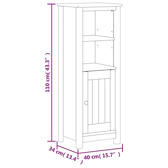 vidaXL Στήλη Μπάνιου Τοίχου Μ40xΒ34xΥ110cm Μαύρη