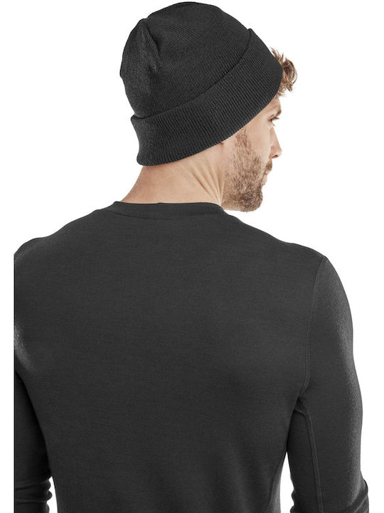 Beanie Unisex Σκούφος Πλεκτός σε Μαύρο χρώμα
