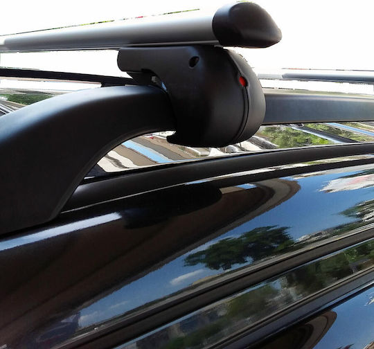 Menabo Aluminum Car Roof Bars for Mitsubishi Pajero 3D Set with Roof Rack Legs Silver