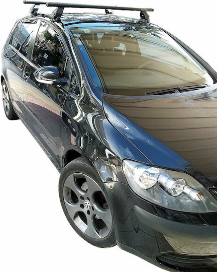 Menabo Steel Car Roof Bars for Volkswagen Golf Plus 5D Set with Roof Rack Legs Silver M.P.VWGOLFPLUS.04