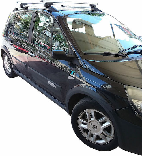 Menabo Aluminium Dachträger für Renault Scenic 2003-2009 mit Dachträgerfüßen Silber