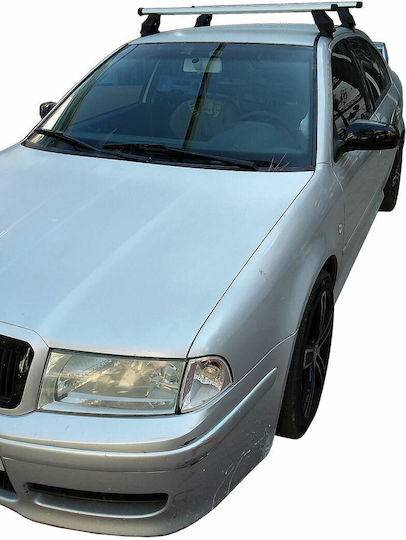 Menabo Aluminum Car Roof Bars for Skoda Octavia 1998-2004 Set with Roof Rack Legs Silver