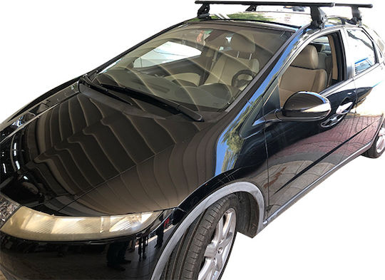 Menabo Steel Car Roof Bars for Honda Civic 2006-2011 Set with Roof Rack Legs Silver