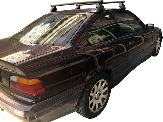 Menabo Steel Car Roof Bars for BMW Series 3 1992-1998 Set with Roof Rack Legs Silver