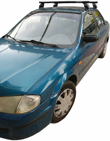Menabo Μπάρες Οροφής Μεταλλικές για Mazda 323 (Σετ με πόδια) Ασημί