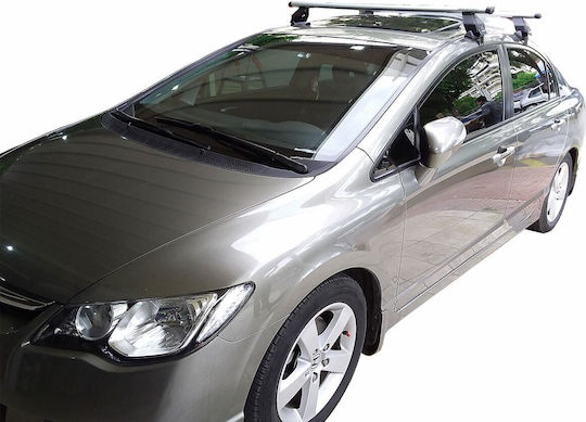 Menabo Aluminum Car Roof Bars for Honda Civic 2006-2011 Set with Roof Rack Legs Silver