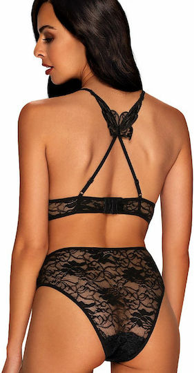 Obsessive Kokietta Sexy Σετ Εσωρούχων με Δαντέλα Black 2τμχ