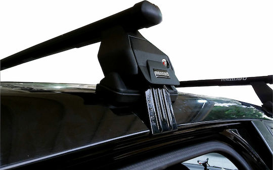 Menabo Steel Car Roof Bars for Audi A2 5D Set with Roof Rack Legs Silver