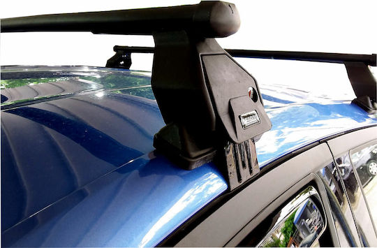 Menabo Steel Car Roof Bars for Nissan Micra 5D Set with Roof Rack Legs Silver