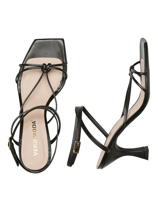 Vero Moda Leder Damen Sandalen in Schwarz Farbe