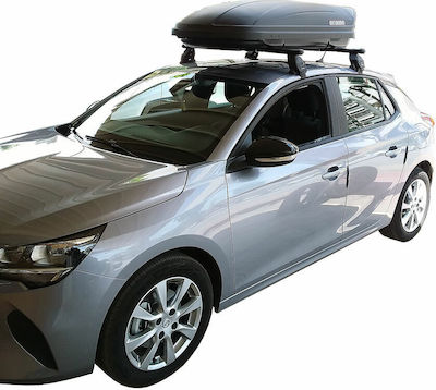 Menabo Roof Bars Metallic with Menabo Marathon 400lt hot tub (with Roof Rack Legs) Silver