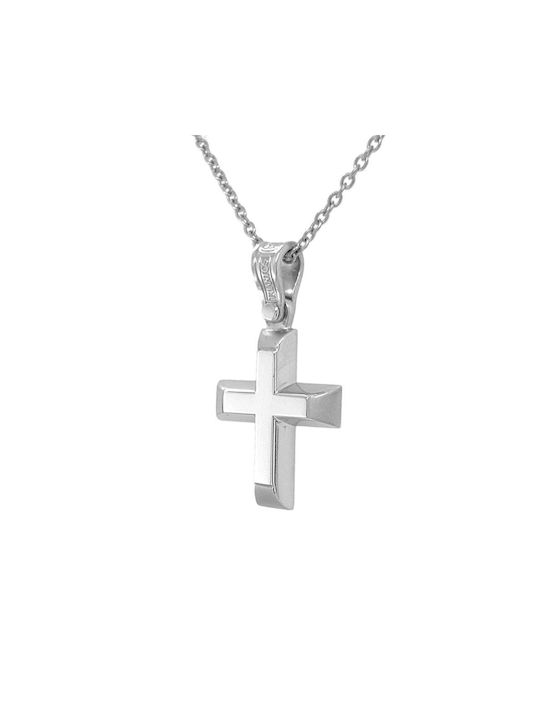 Xryseio Women's White Gold Cross 14K