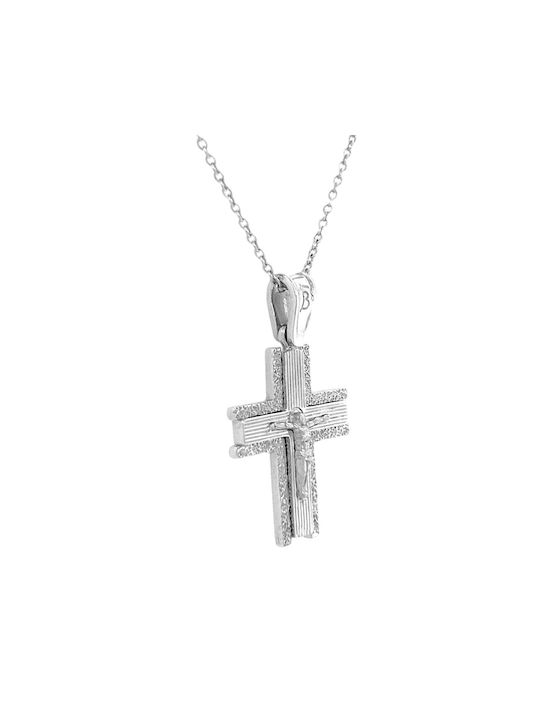 Xryseio Women's White Gold Cross 14K