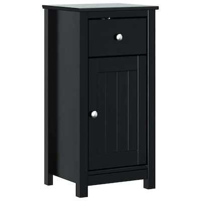 vidaXL Wall Hung Cabinet Bathroom Column Cabinet L40xD34xH80cm Black