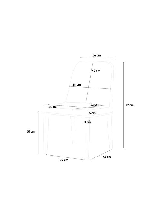 Stühle Speisesaal Beige 2Stück 36x42x92cm