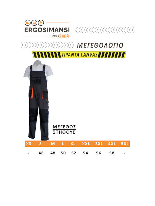 Ergo Canvas Arbeitsanzug Latzhosen